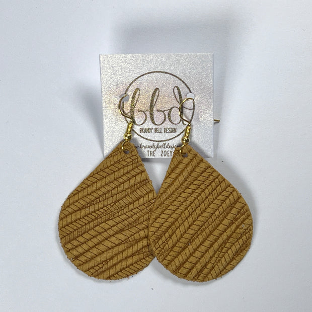 ZOEY (3 sizes available!) -  Leather Earrings  ||  MUSTARD PALMS