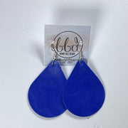 ZOEY (3 sizes available!) -  Leather Earrings  ||  ELECTRIC COBALT BLUE
