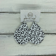 ZOEY (3 sizes available!) -  Leather Earrings  ||  BLACK & WHITE CHEETAH