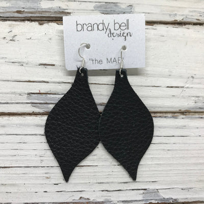 MAE - Leather Earrings  || MATTE BLACK