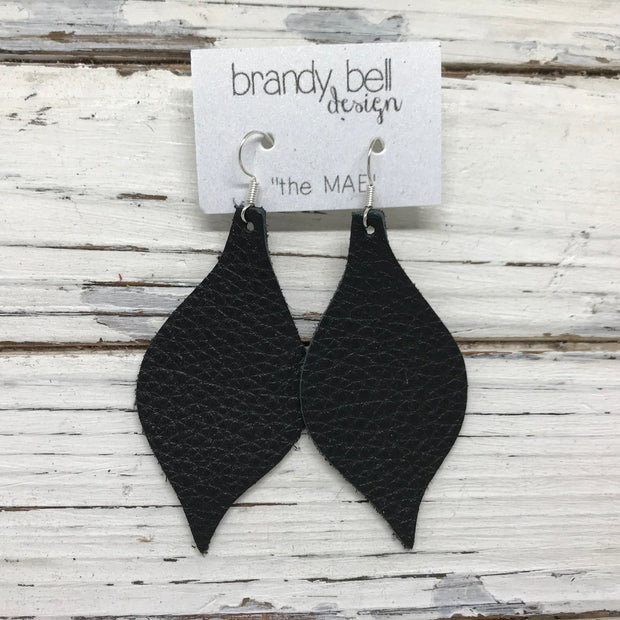 MAE - Leather Earrings  || MATTE BLACK