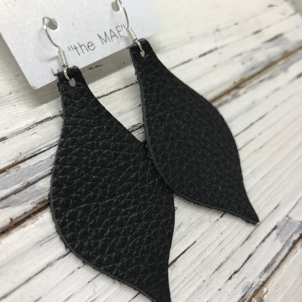 MAE - Leather Earrings  || MATTE BLACK