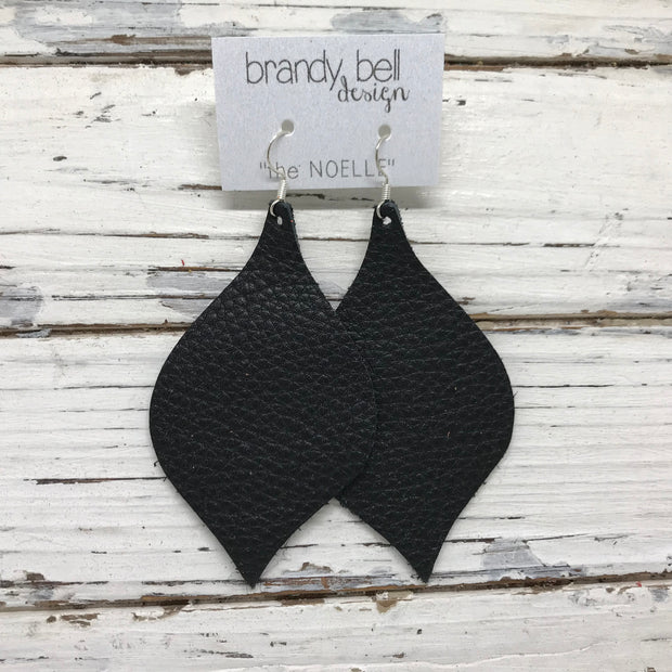 NOELLE - Leather Earrings || MATTE BLACK