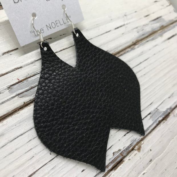 NOELLE - Leather Earrings || MATTE BLACK