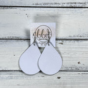 ZOEY (3 sizes available!) - Leather Earrings  || MATTE WHITE