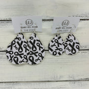 ZOEY (3 sizes available!) -  Leather Earrings  ||   BLACK RIBBON (FAUX LEATHER)