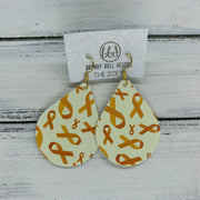 ZOEY (3 sizes available!) -  Leather Earrings  ||   YELLOW RIBBON (FAUX LEATHER)