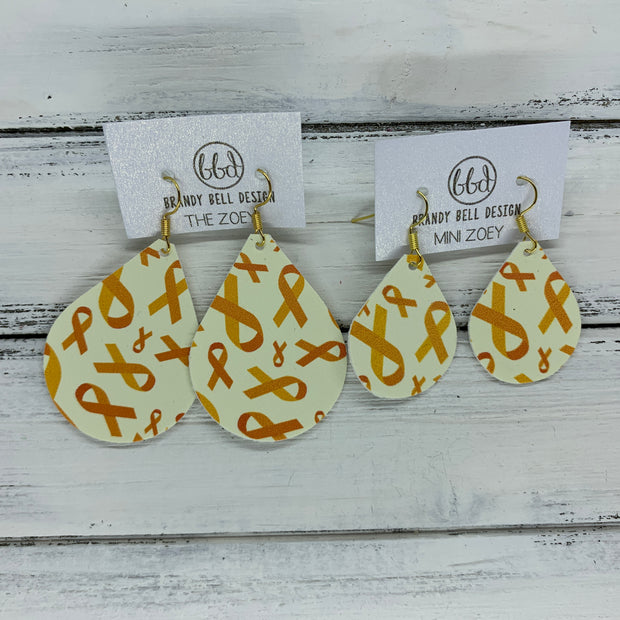 ZOEY (3 sizes available!) -  Leather Earrings  ||   YELLOW RIBBON (FAUX LEATHER)