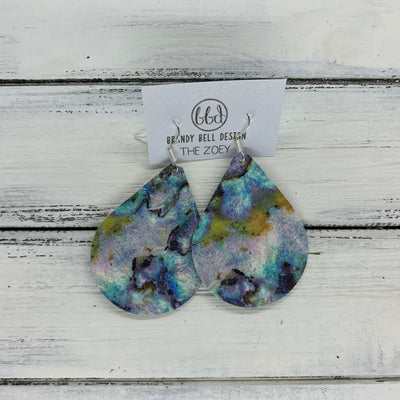 ZOEY (3 sizes available!) -  Leather Earrings  ||   ABALONE