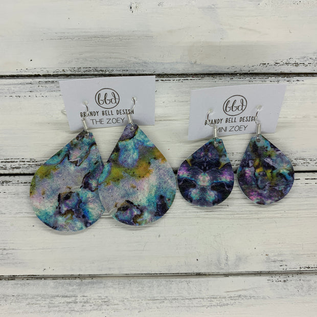 ZOEY (3 sizes available!) -  Leather Earrings  ||   ABALONE