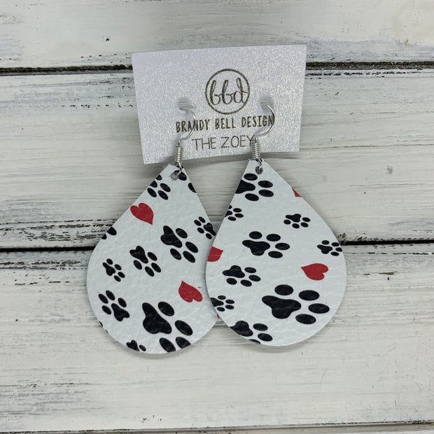 ZOEY (3 sizes available!) -  Leather Earrings  ||   PAWS WITH HEARTS