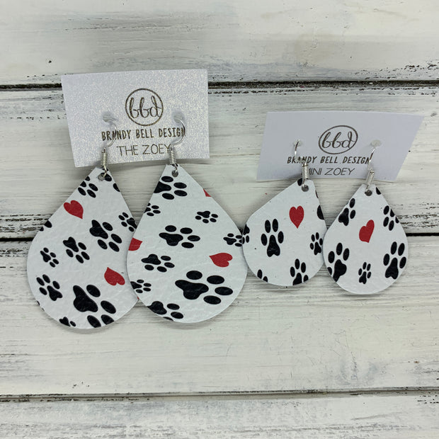 ZOEY (3 sizes available!) -  Leather Earrings  ||   PAWS WITH HEARTS