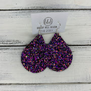ZOEY (3 sizes available!) -  Leather Earrings  ||   THATS MY JAM (GLITTER FAUX LEATHER)
