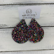 ZOEY (3 sizes available!) -  Leather Earrings  ||   TREASURE CHEST (GLITTER FAUX LEATHER)