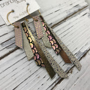 AUDREY - Leather Earrings  ||  PINK WITH GOLD ACCENTS, SHIMMER GOLD, PINK/GREEN MERMAID, METALLIC GOLD, IVORY STINGRAY