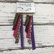 AUDREY - Leather Earrings  ||   OLIVE GREEN, SHIMMER MAGENTA, MATTE PINK, PINK/GREEN MERMAID, MATTE PURPLE