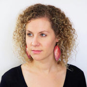 ALLIE -  Leather Earrings  || METALLIC MERMAID SILVER & METALLIC SHIMMER BLUE