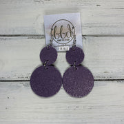 CALLIE -  Leather Earrings  ||  <BR> SHIMMER LAVENDER