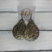 ZOEY (3 sizes available!) -  Leather Earrings  ||  *LIMITED EDITION* CORK - GOLD GLITTER ON CORK