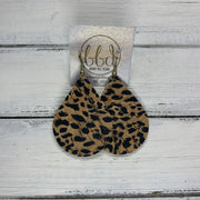 ZOEY (3 sizes available!) -  Leather Earrings  ||  *LIMITED EDITION* CORK - CHEETAH/LEOPARD  ON NATURAL  CORK