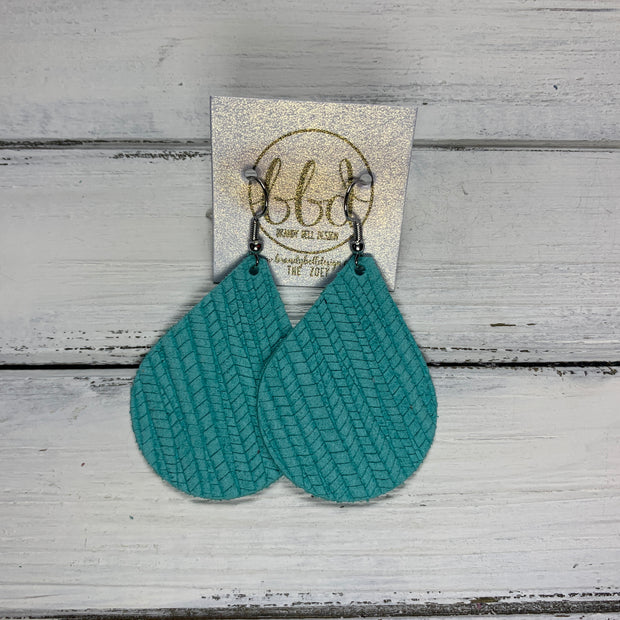 ZOEY (3 sizes available!) -  Leather Earrings  ||   AQUA PALMS
