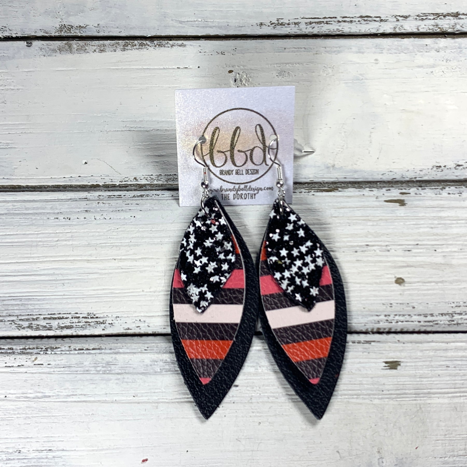 Halloween faux sales leather earrings