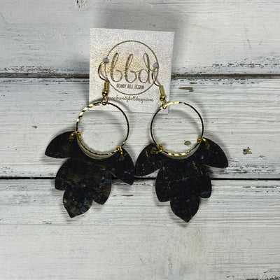 IVY *Limited Edition* COLLECTION ||  <BR> CORK EARRINGS <BR>BLACK WITH GOLD AND SILVER ACCENTS ON CORK