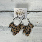 IVY *Limited Edition* COLLECTION ||  <BR>CORK EARRINGS <BR> NEUTRAL ANIMAL PRINT ON CORK