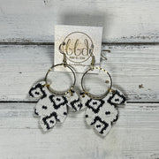 IVY *Limited Edition* COLLECTION ||  <BR> CORK EARRINGS <BR> BLACK & WHITE AZTEC PRINT CORK