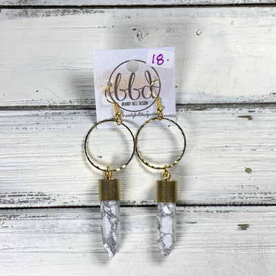 SUEDE + STEEL *Limited Edition* COLLECTION || <br> HOOP WITH BULLET POINT || <br> HOWLITE