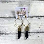 SUEDE + STEEL *Limited Edition* COLLECTION || <br> HOOP WITH BULLET POINT || <br> BLACK AGATE