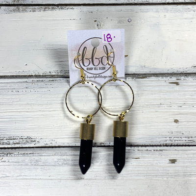 SUEDE + STEEL *Limited Edition* COLLECTION || <br> HOOP WITH BULLET POINT || <br> BLACK AGATE