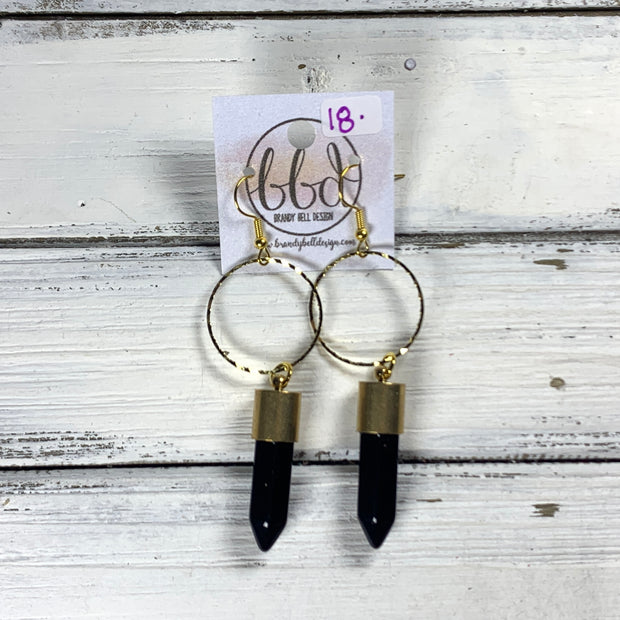 SUEDE + STEEL *Limited Edition* COLLECTION || <br> HOOP WITH BULLET POINT || <br> BLACK AGATE
