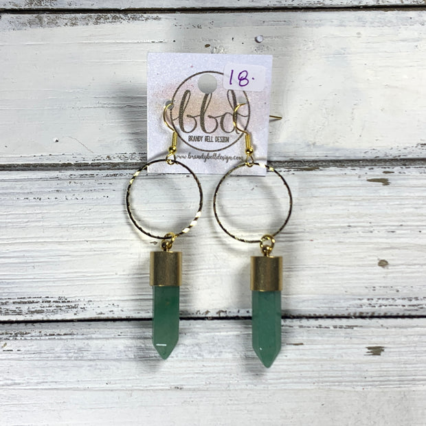 SUEDE + STEEL *Limited Edition* COLLECTION || <br> HOOP WITH BULLET POINT || <br> QUARTZ AVENTURINE