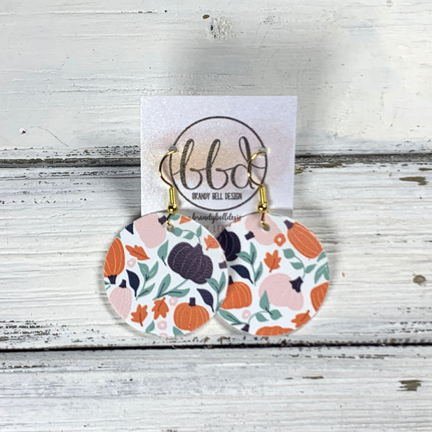 CIRCLE -  Leather Earrings  ||  BLUSHING PUMPKINS (FAUX LEATHER)