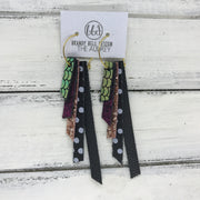 AUDREY - Leather Earrings  ||  PINK/GREEN MERMAID, SHIMMER MAGENTA, ROSE GOLD GLITTER, BLACK & WHITE POLKADOTS, MATTE BLACK