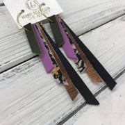 AUDREY - Leather Earrings  ||  OLIVE GREEN, MATTE MAUVE, MINI FLORAL ON BLACK, METALLIC COPPER, MATTE BLACK