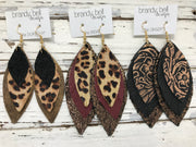 DOROTHY - Leather Earrings  || GREEN APPLE GLITTER (faux leather), SPRING GREEN, SHIMMER GREEN