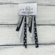 AUDREY - Leather Earrings  ||  METALLIC SILVER COBRA, MATTE BLACK, MATTE WHITE, SHIMMER SILVER, BLACK WITH WHITE POLKADOTS