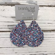 ZOEY (3 sizes available!) -  GLITTER ON CANVAS Earrings  (not leather)  || AMERICANA GLITTER