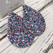 ZOEY (3 sizes available!) -  GLITTER ON CANVAS Earrings  (not leather)  || AMERICANA GLITTER