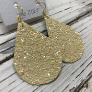 ZOEY (3 sizes available!) -  GLITTER ON CANVAS Earrings  (not leather)  || IVORY/BUTTERCREAM GLITTER