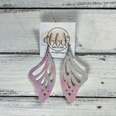 BUTTERFLY WINGS -  Earrings  ||   <BR> FAUX LEATHER <BR> COTTON CANDY