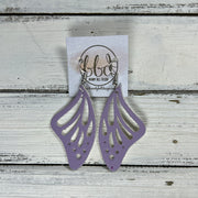 BUTTERFLY WINGS -  Earrings  ||   <BR> FAUX LEATHER <BR> LAVENDER