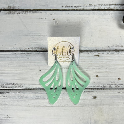 BUTTERFLY WINGS -  Earrings  ||   <BR> WATERPROOF, SEMI-TRANSPARENT JELLY MATERIAL <BR> MINT GREEN