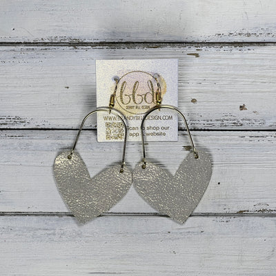 ARCHED HEARTS -  Leather Earrings  ||   <BR> SHIMMER ROSE GOLD