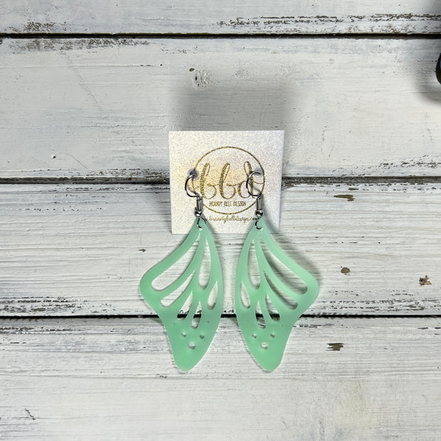 BUTTERFLY WINGS -  Earrings  ||   <BR> WATERPROOF, SEMI-TRANSPARENT JELLY MATERIAL <BR> MINT GREEN
