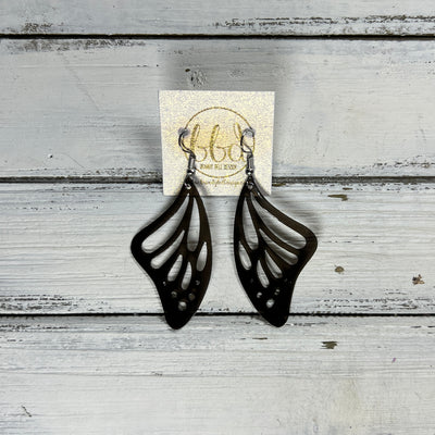 BUTTERFLY WINGS -  Earrings  ||   <BR> WATERPROOF, SEMI-TRANSPARENT JELLY MATERIAL <BR> GLOSSY BLACK