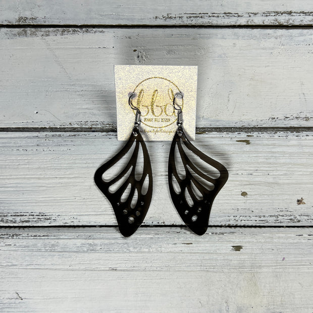 BUTTERFLY WINGS -  Earrings  ||   <BR> WATERPROOF, SEMI-TRANSPARENT JELLY MATERIAL <BR> GLOSSY BLACK