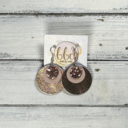 GRAY -  Leather Earrings  ||   <BR> ROSE GOLD GLITTER (FAUX LEATHER), <BR> MATTE BLUSH PINK, <BR> METALLIC ROSE GOLD SMOOTH